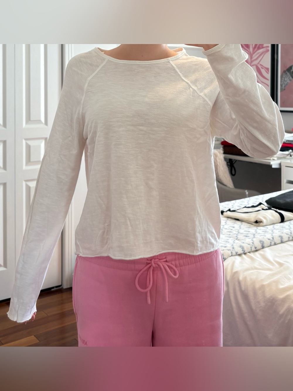 Women’s White Long-Sleeve Lightweight Tee